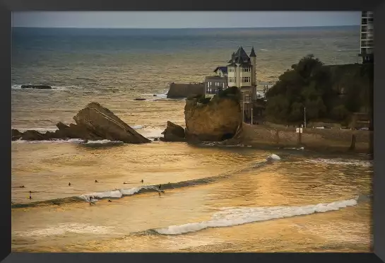 Biarritz et la villa belza - affiche paysage ocean