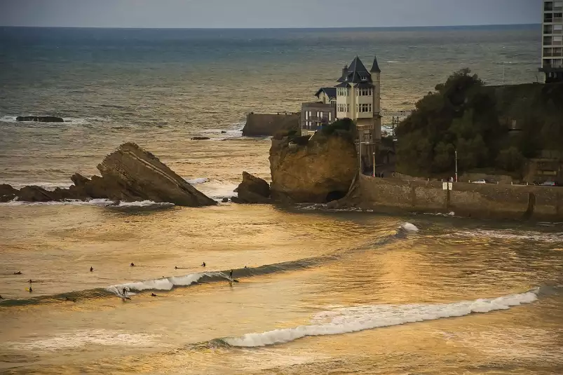 Biarritz et la villa belza - affiche paysage ocean