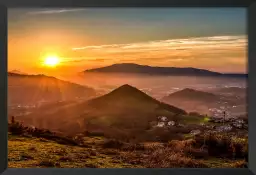 Coucher de soleil sur le pays basque - affiche paysage ocean