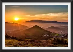 Coucher de soleil sur le pays basque - affiche paysage ocean