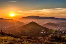 Coucher de soleil sur le pays basque - affiche paysage ocean