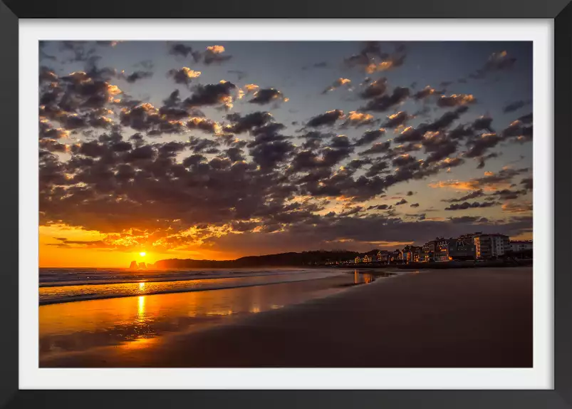 Les deux jumeaux au coucher du soleil - affiche paysage ocean