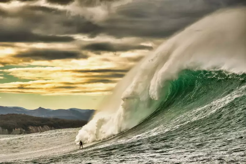 Session surf belharra - affiche paysage ocean