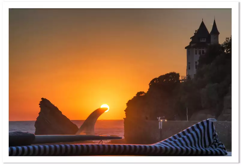 Biarritz sunset - affiche paysage ocean