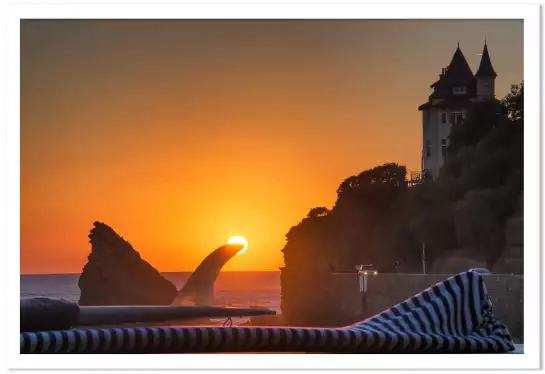 Biarritz sunset - affiche paysage ocean