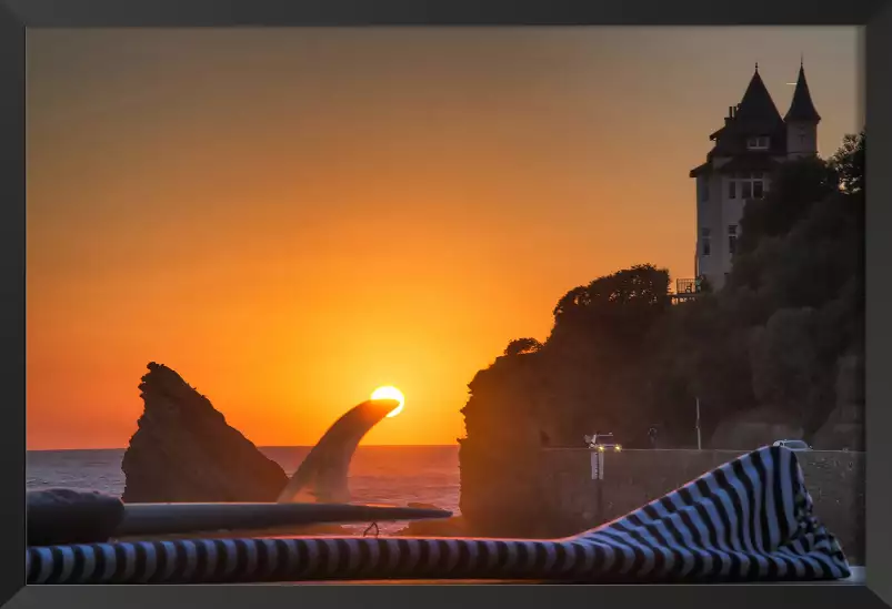 Biarritz sunset - affiche paysage ocean