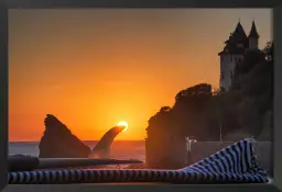 Biarritz sunset - affiche paysage ocean