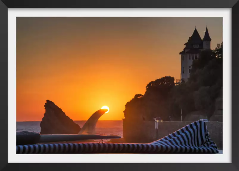 Biarritz sunset - affiche paysage ocean