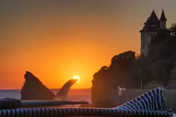 Biarritz sunset - affiche paysage ocean