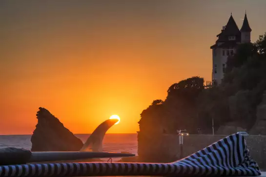 Biarritz sunset - affiche paysage ocean