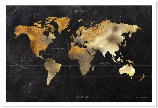 Dorée - tableau carte du monde