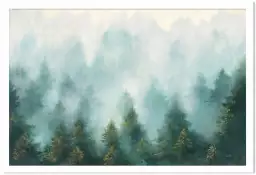 Abstrait brume sur la forêt - peinture foret