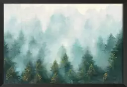 Abstrait brume sur la forêt - peinture foret