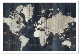Voies martime - tableau carte du monde