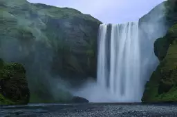 Cascade skogafoss islande - tableau paysage nature