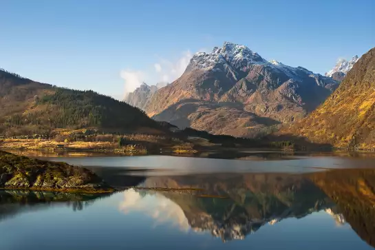 Lac au Lofoten - affiche foret