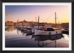 Le port et ses pointus - affiche Marseille