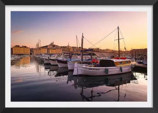 Le port et ses pointus - affiche Marseille