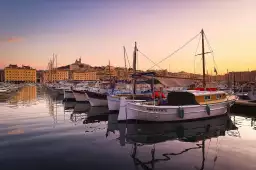 Le port et ses pointus - affiche Marseille