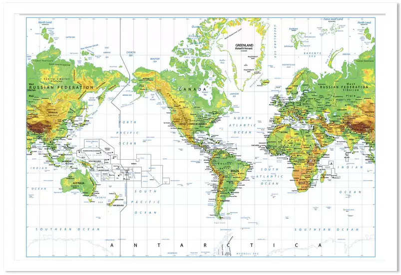 Carte d'ecole - carte du monde vintage