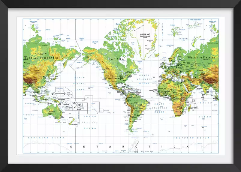 Carte d'ecole - carte du monde vintage