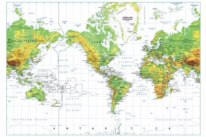 Carte d'ecole - carte du monde vintage