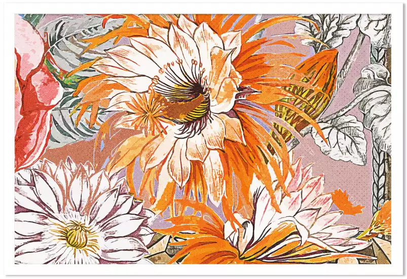 Pistil orange - tableaux fleurs