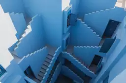Escaliers bleus la muralla roja - affiche architecture
