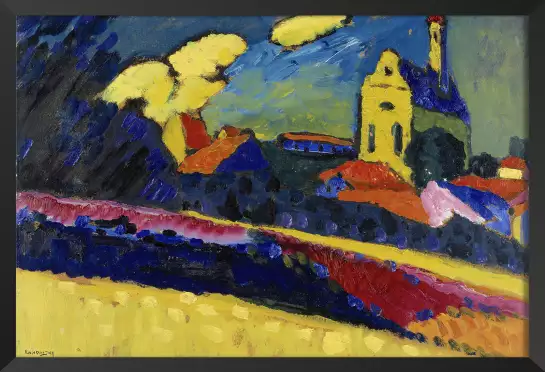 Kandinsky - murnau, paysage avec eglise - tableau celebre