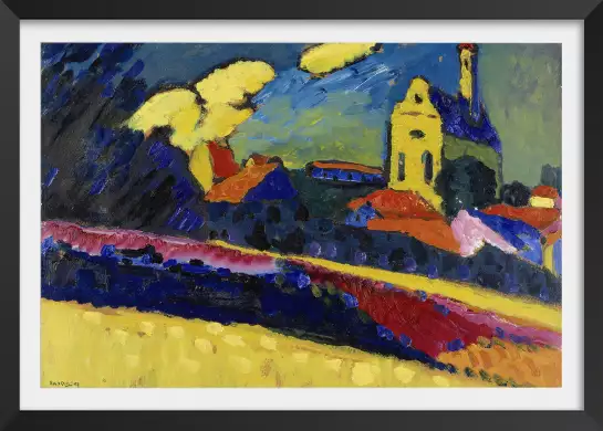 Kandinsky - murnau, paysage avec eglise - tableau celebre