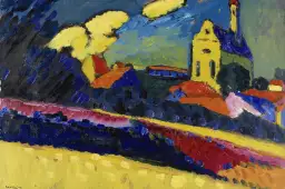 Kandinsky - murnau, paysage avec eglise - tableau celebre