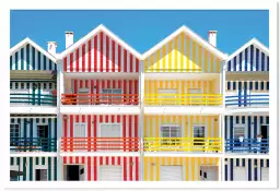 Houses of Striped Colors - poster ville du monde