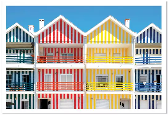 Houses of Striped Colors - poster ville du monde