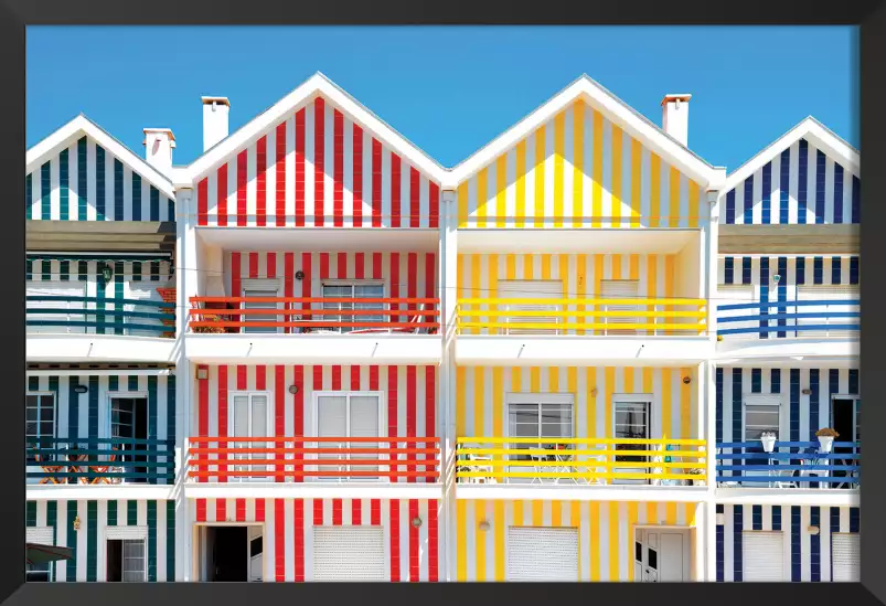 Houses of Striped Colors - poster ville du monde