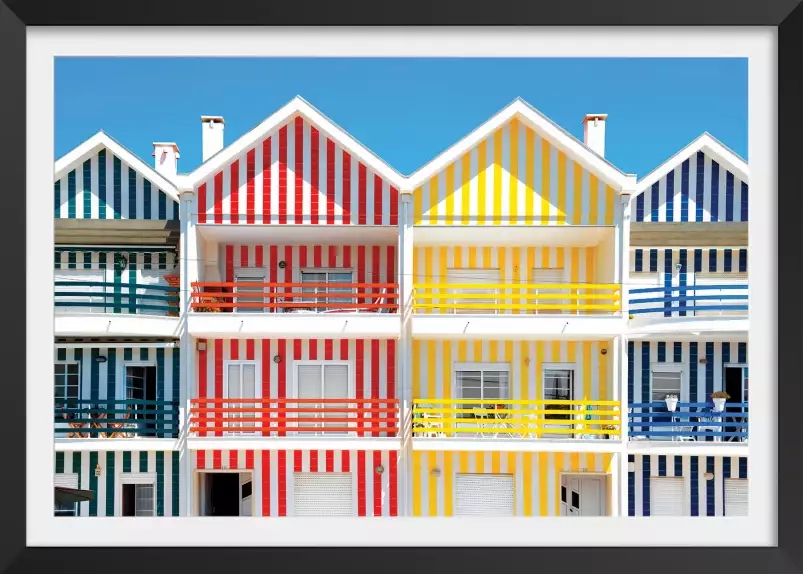 Houses of Striped Colors - poster ville du monde