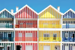 Houses of Striped Colors - poster ville du monde