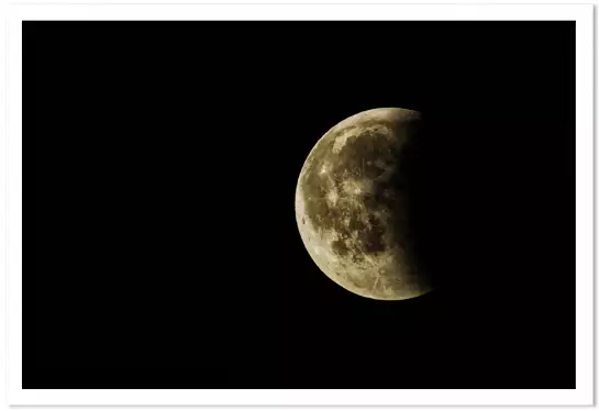 Poster noir et blanc photo de lune - poster astronomie