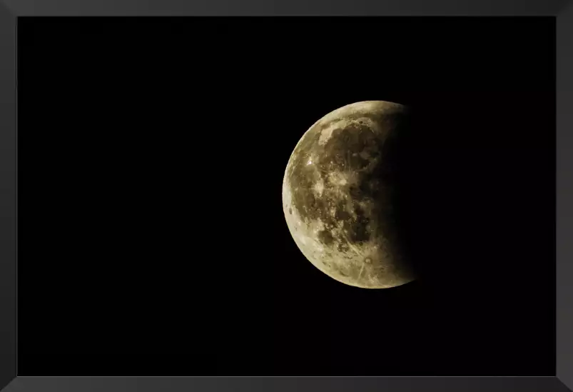 Poster noir et blanc photo de lune - poster astronomie