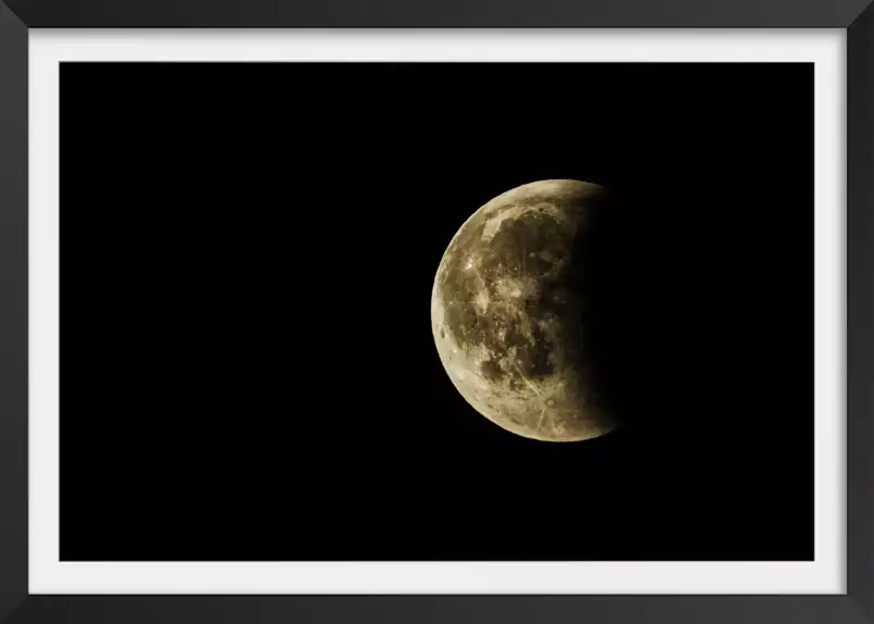 Poster noir et blanc photo de lune - poster astronomie