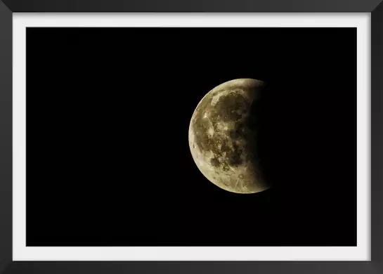 Poster noir et blanc photo de lune - poster astronomie