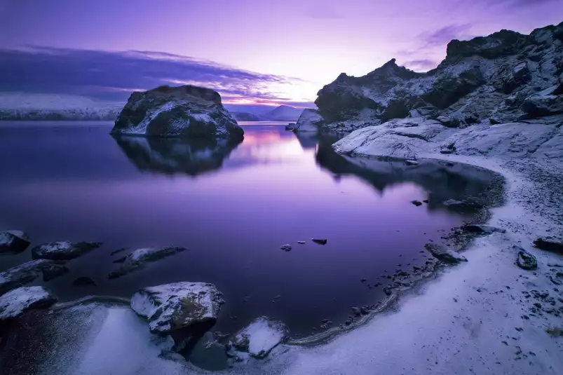 Crepuscule sur glace - poster paysage d'hiver