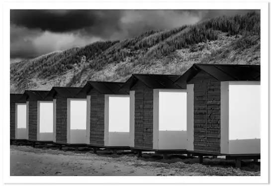 Cabanes de plage - tableau mer