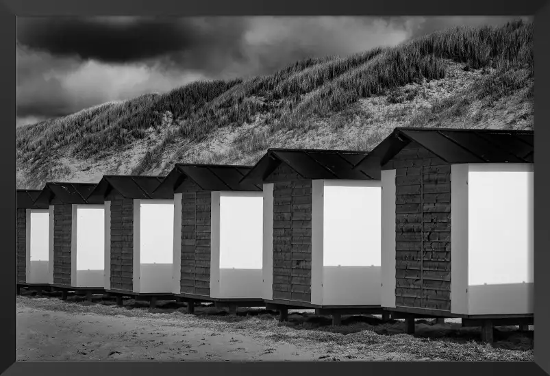 Cabanes de plage - tableau mer