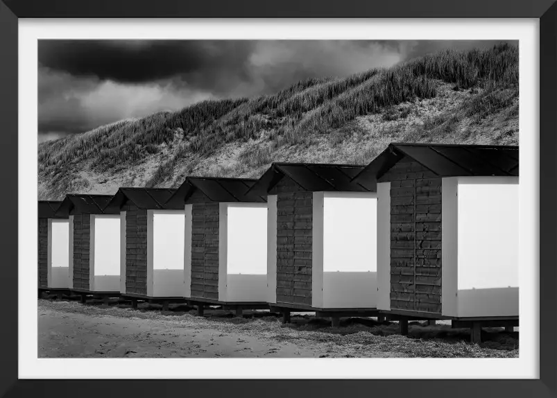 Cabanes de plage - tableau mer