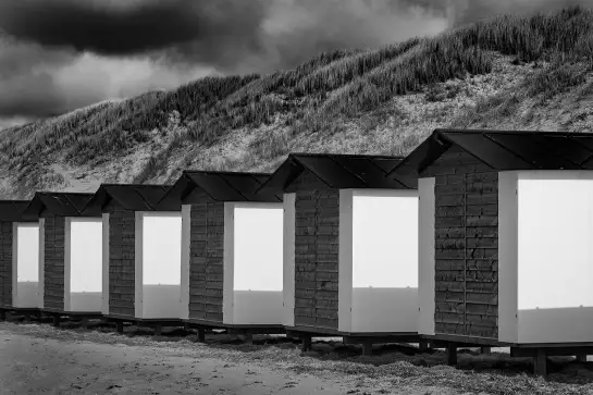 Cabanes de plage - tableau mer