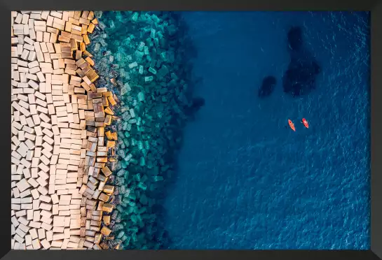 Digue vue d'en haut - tableau bord de mer