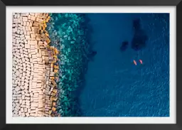 Digue vue d'en haut - tableau bord de mer