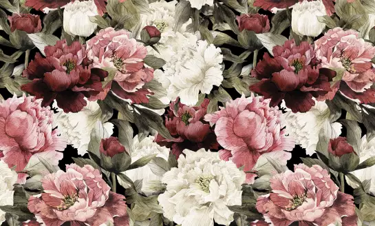 Floraly - papier peint fleurs roses