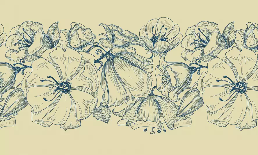 Clochettes - papier peint fleuri