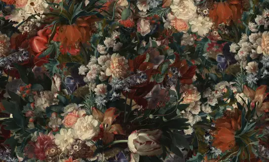 Romantic garden - papier peint fleuri